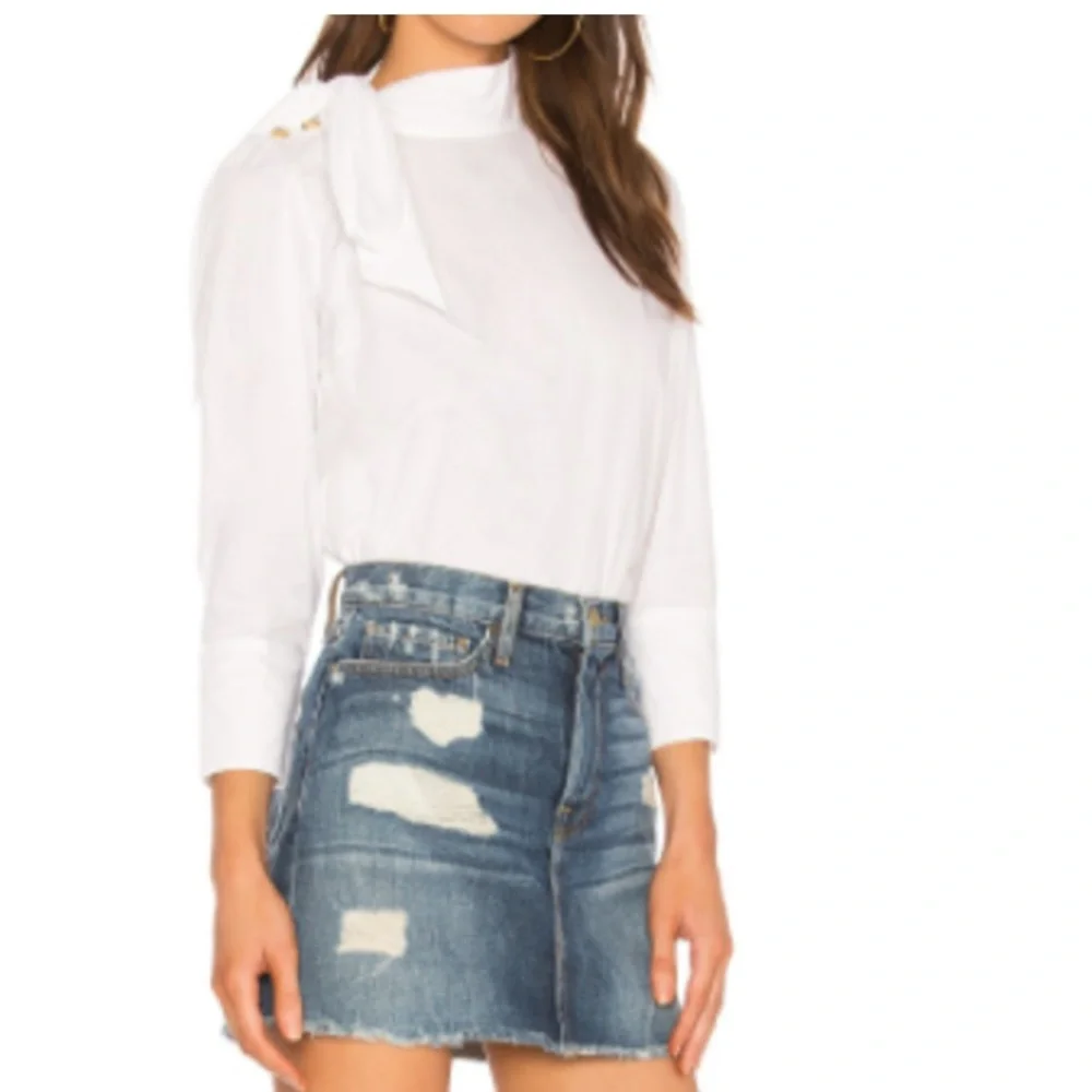 ULLA JOHNSON Penelope Poplin Blouse Button Accents 6 - Picture 6 of 14